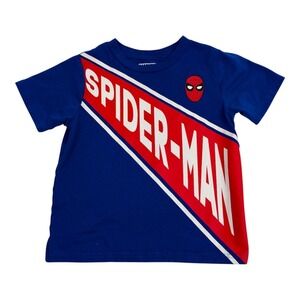 Marvel Spider-Man T-Shirt‎ Boys Size 5 Blue Red Superhero Graphic Tee